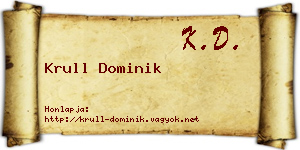 Krull Dominik névjegykártya